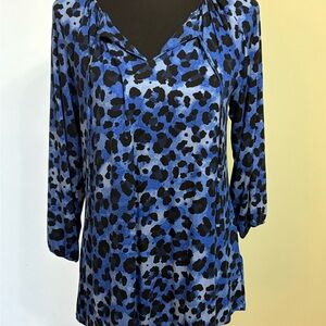 Lu La Roe Black and Blue Animal Print too